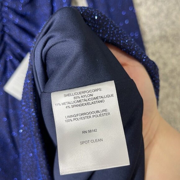 Maggy London Keyhole Neck Long Sleeve Cocktail Dress in‎ Navy Size Dress 10 - Picture 7 of 8